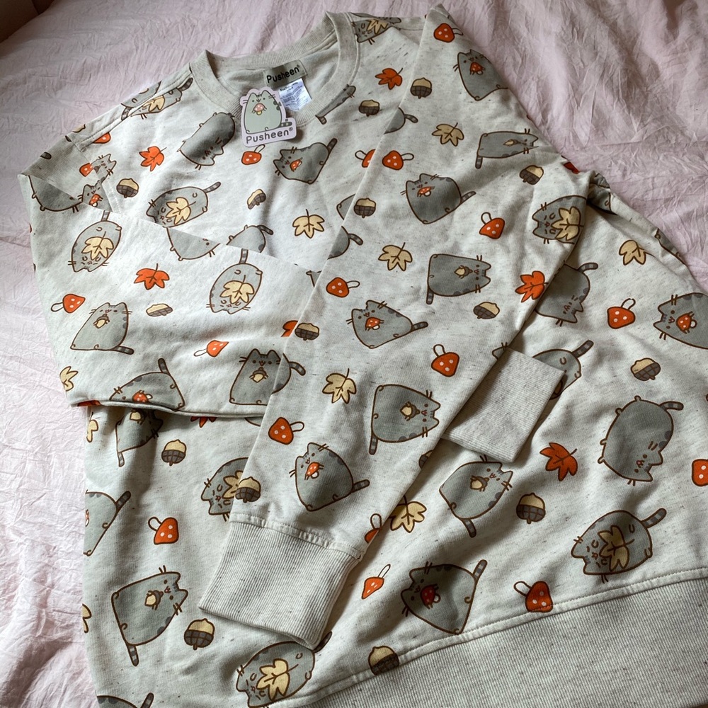 Pusheen + Mushrooms Fall Oversized Sweatshirt